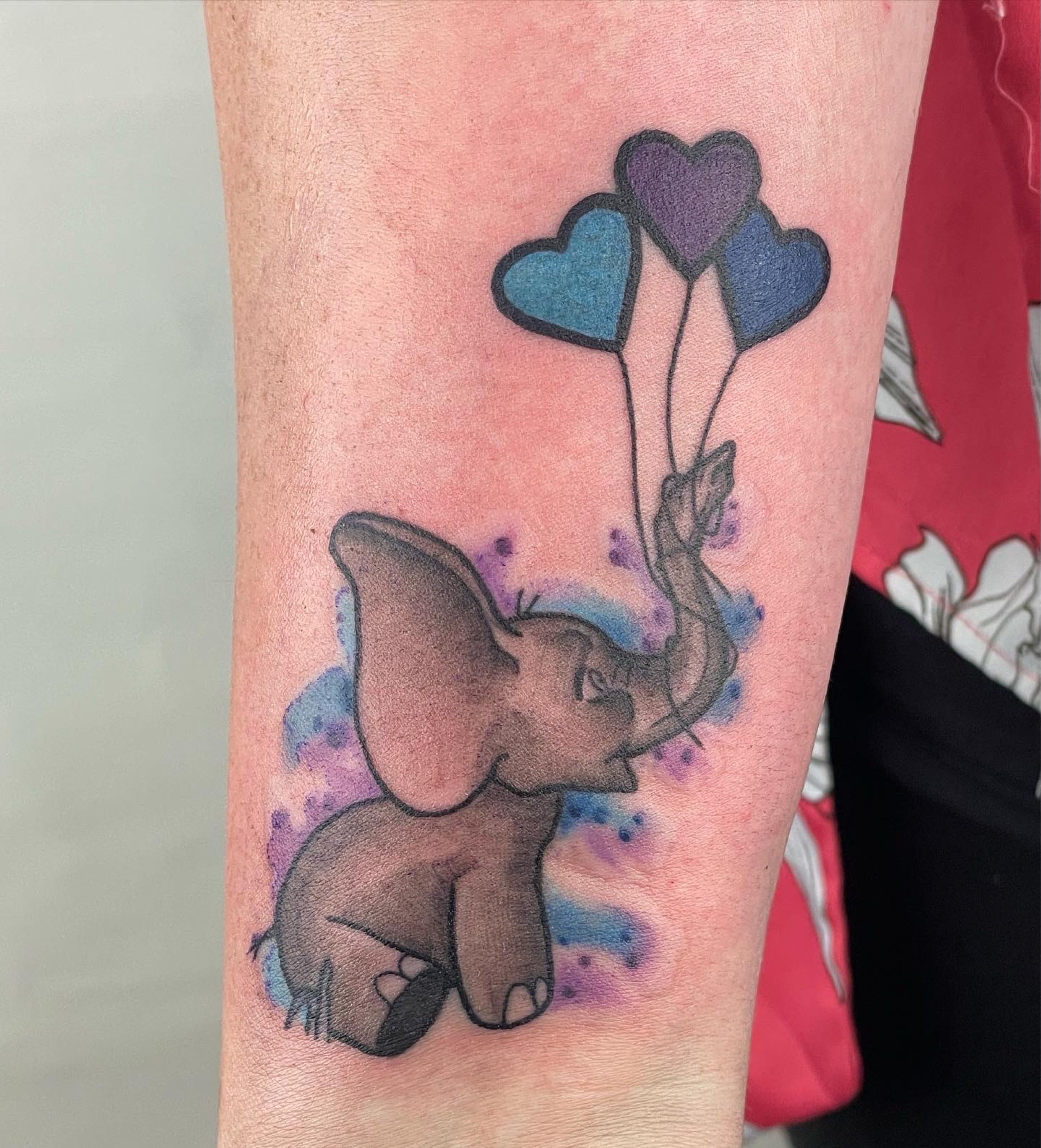 Elephant with balloon by Edwardemar Bonilla TattooNOW