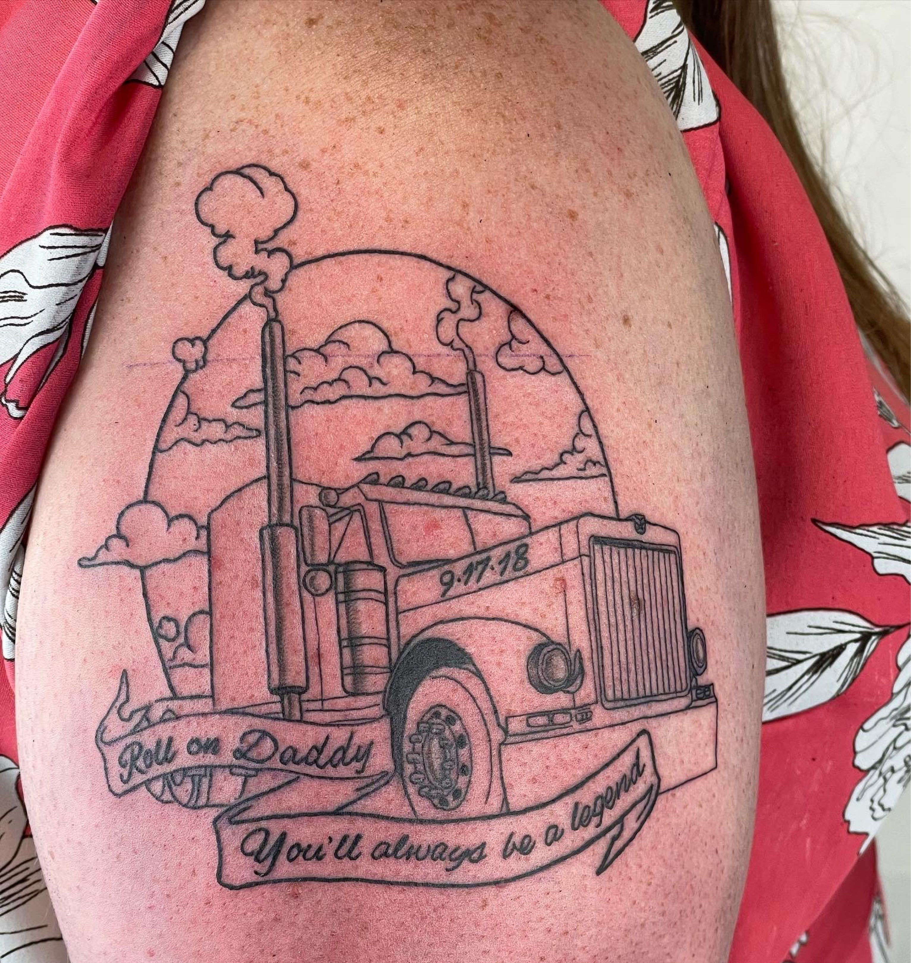 Semi Truck Tattoo by Melissa Ferranto TattooNOW