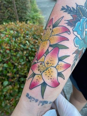 3rd tat of sleeve - lilies