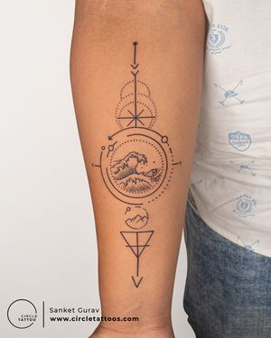 Line Art tattoo done by Sanket Gurav at Circle Tattoo