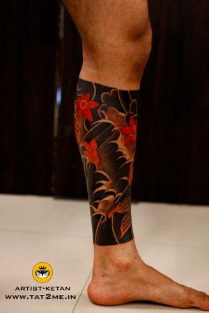 Japanese  leg tattoo