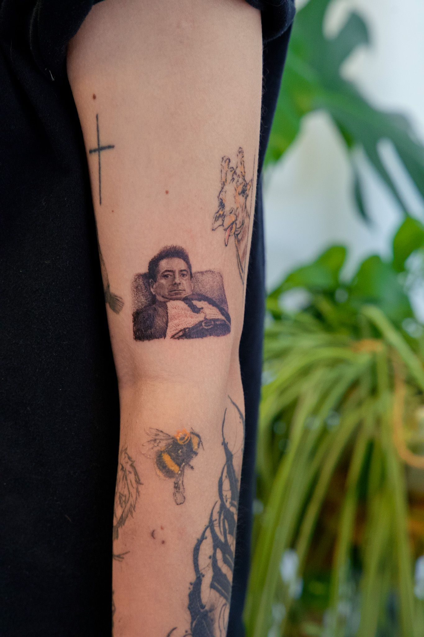 Minimalist female portrait tattoo by Paper Airplane Jane  Iron Palm Tattoos   Body Piercing
