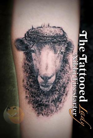 Lil sheep with a crown of thorns. 🐑....#tattoos #BodyArt #BodyMod #SheepTattoo #ink #art #QueerArtist #QueerTattooist #MnArtist #MnTattoo #TattooArt #illustrative #TheTattooedLady #TattooedLadyMN #NikkiFirestarter #FirestarterTattoos #SheepTattoo #FaithTattoo #MNtattooers #DarkLab #FKiron #EternalInk #Saniderm #H2Ocean #graywash #SilverbackInk #BlackAndGray #Sheep #PepperShading #WhipShading