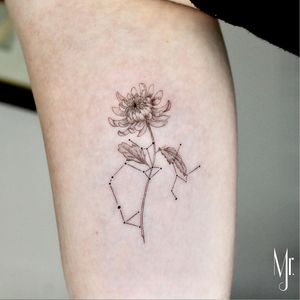 Flower fineline tattoo by mr.j 