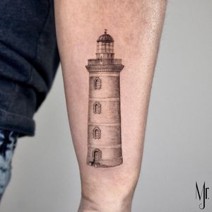 Light house #fineline tattoo 