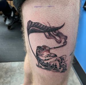 Frog piece done at warlock’s Tattoo Raleigh by Byron