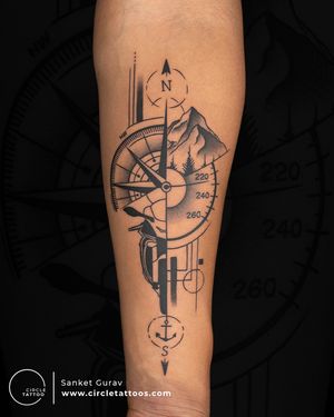Customized Travel Theme Tattoo done by Sanket Gurav at Circle Tattoo