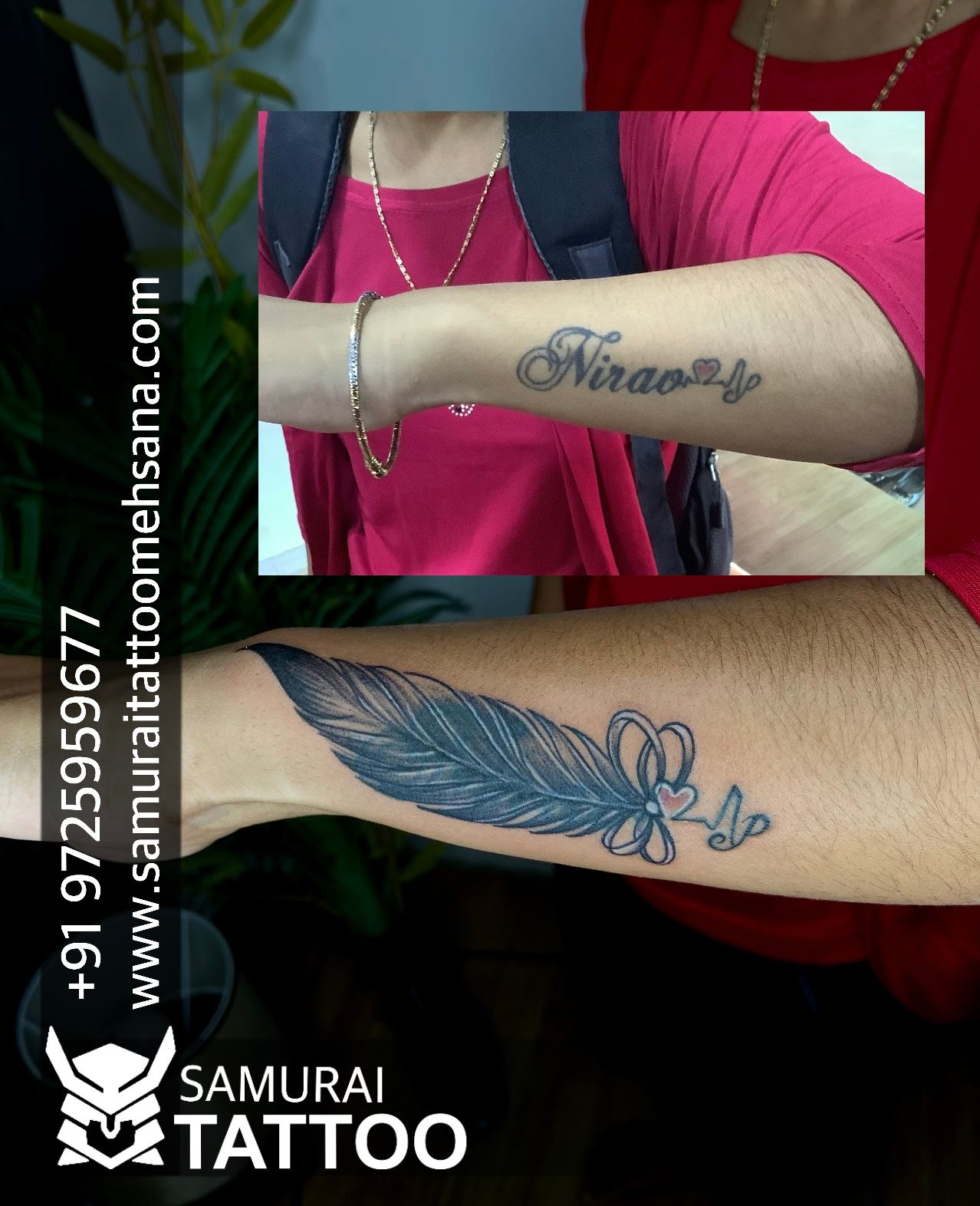 Angel Tattoo Studio & Tattoo Training Institute - Infinity with feather  tattoo design. For appointment and inquiry call 📱 9993962341  #infinitytattoo #feathertattoo #infinitywithfeathertattoo #initialstattoo  #colortattoo #forfemale #tattooedgirls ...