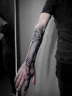 inst: @inkboyrosetattoo Pigment: #worldfamousink Needle: #wjx #tattoo #tattooed #linetattoo #blackline #blackwork #geometric #geometrictattoo #tattoopeople