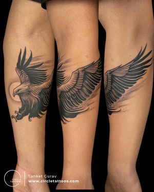 Eagle Tattoo done by Sanket Gurav at Circle Tattoo