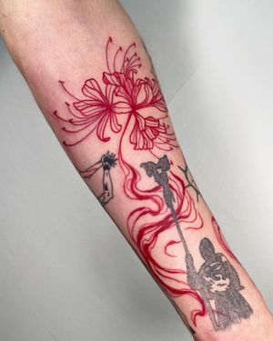 Adorn your forearm with a stunning illustrative flower tattoo by the talented artist, Sofia. Embrace the beauty of nature with this intricate design.