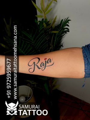 Raja name tattoo | Raja tattoo | Raja name tattoo design 