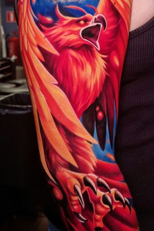 Fenix/Pheonix tattoo done, realisme & colour