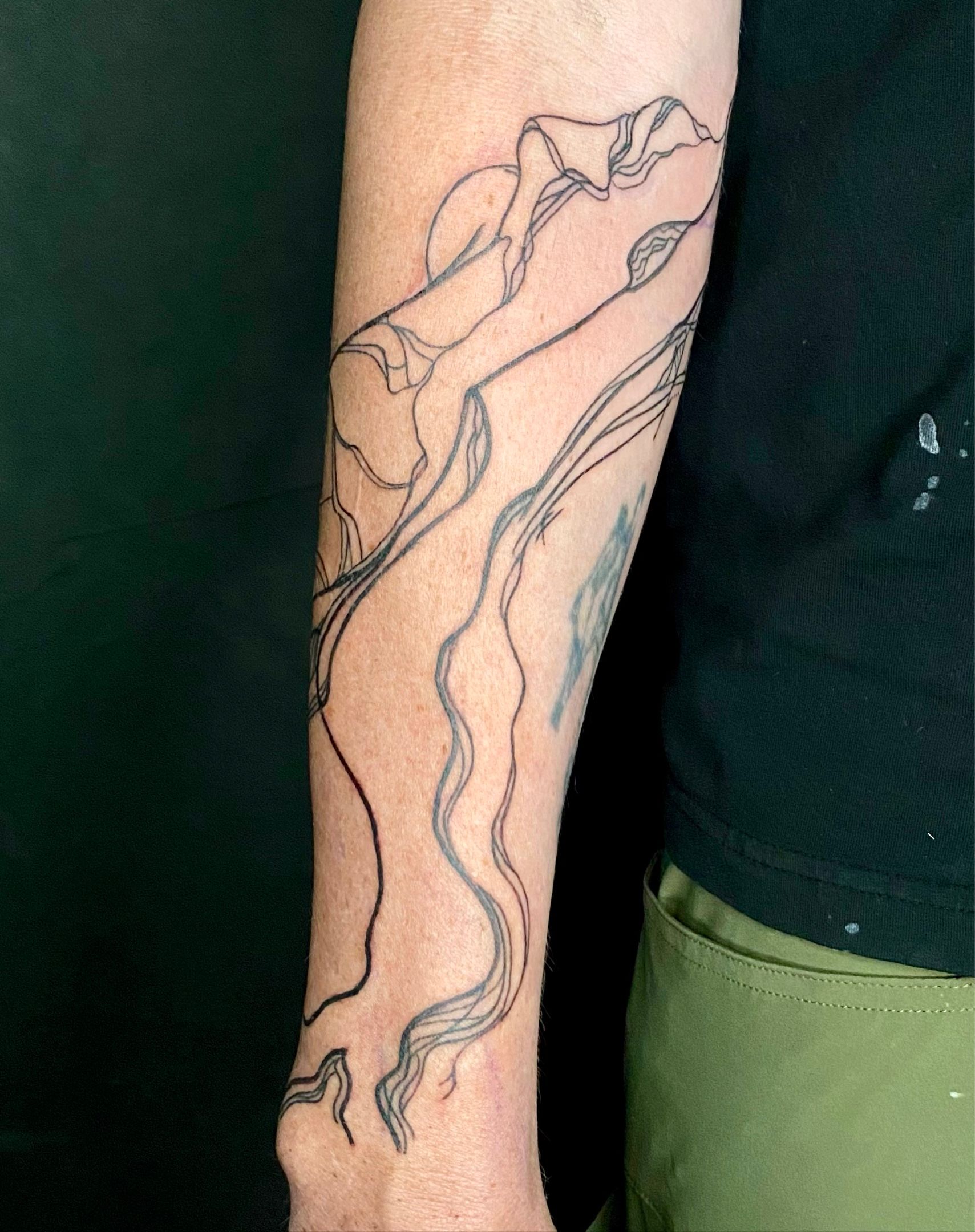Topographic map of East Dorset VT done by Sid  Black and Blue Tattoo SF   rtattoos