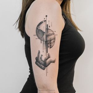 Space / Cosmos / Planet / Astronaut Tattoo