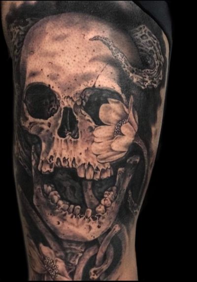 Skull dark # art #darkart #skull #tattoo 