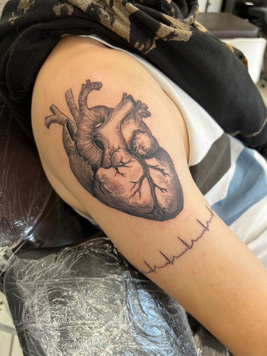 Heartbeats Heartbeat tattoo Temp tattoo Pulse tattoo Heart Monitor  Flatline HD phone wallpaper  Pxfuel