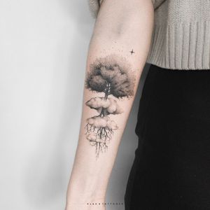 Tattoo uploaded by Klax Tattooer • Tree / Cloud Tattoo • Tattoodo