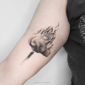 Cloud / Fire / Surrealist Tattoo