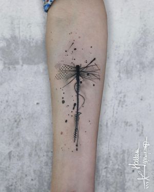 Unique blackwork, dotwork, and fine line illustrative design by tattoo artist Houssam.