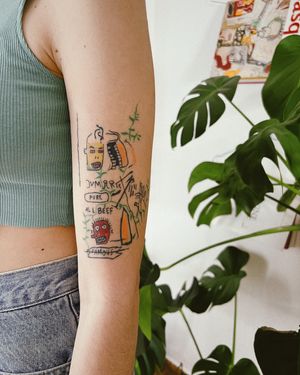 #dannyrosen #jeanmichelbasquiat #basquiat #basquiat #letteringtattoo #minimalism #abstract #minimaltattoo #stattoo #smalltattoo #blackboldsociety #blxckink #oldlines #tattoosandflash #darkartists #topclasstattooing #inked #tattoodo #tttism #inkedgirl