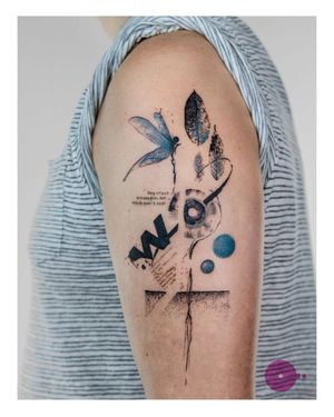 Discover the magic of fairy folklore and nature with this intricate blackwork tattoo. Delicately designed by artist Nina on the upper arm.