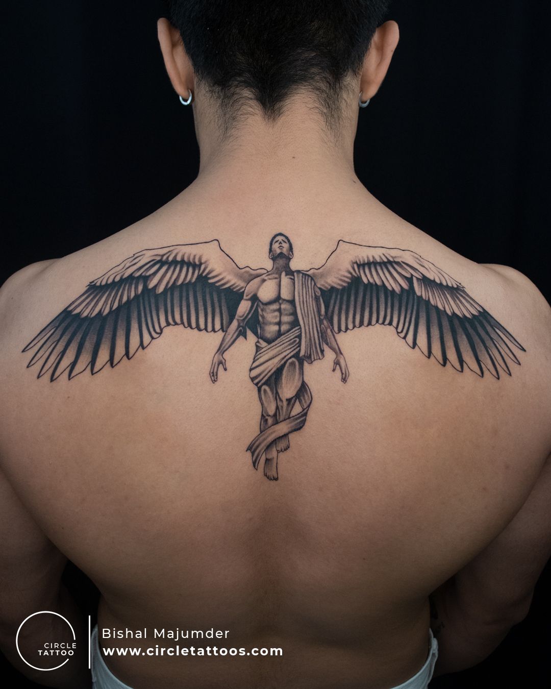 full back angel tattoos