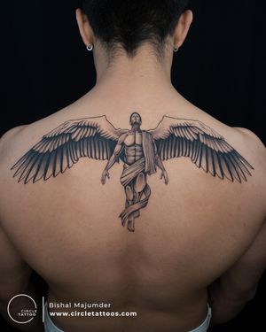 Guardian Angel Tattoo done by Bishal Majumder at Circle Tattoo Studio