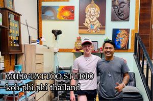 The traditional bamboo tattoo      Professional artists Maintaining the highest standards of quality. All of our work is considered premium class and the highest quality.  #tattooart #tattooartist #bambootattoothailand #traditional #tattooshop #at #mildtattoostudio #mildtattoophiphi #tattoophiphi #phiphiisland #thailand #tattoodo #tattooink #tattoo #phiphi #kohphiphi #thaibambooartis  #phiphitattoo #thailandtattoo #thaitattoo #bambootattoophiphi
Contact ☎️+66937460265 (ajjima)
https://instagram.com/mildtattoophiphi
https://instagram.com/mild_tattoo_studio
https://facebook.com/mildtattoophiphibambootattoo/
Open daily ⏱ 11.00 am-24.00 pm
MILD TATTOO STUDIO 
my shop has one branch on Phi Phi Island.
Situated , Located near  the World Med hospital and Khun va restaurant