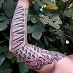 Tribal Tattoo Geometric Polynesian Sleeve #tribal #tattoo #geometric #polynesian #sleeve