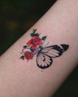 a rose butterfly