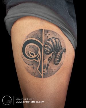 Aries Tattoo done by Maverick Fernz Tattoo at Circle Tattoo Studio