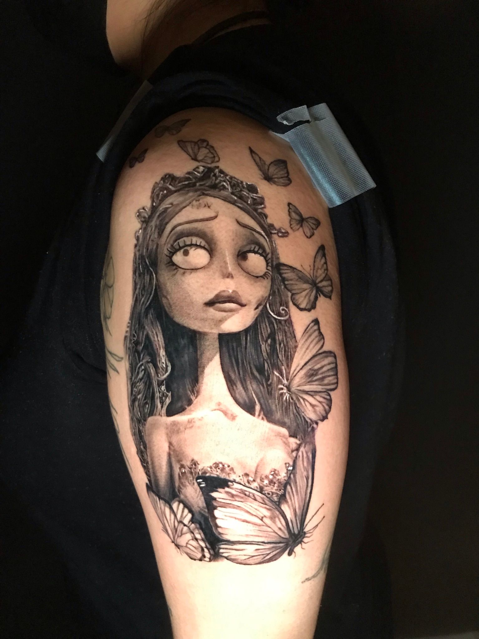 CVH Tattoos  Designs  Emily from The Corpse Bride I had the pleasure of  making for Sarah back in 2019     shinraelectrictattoo tattoo  tattoos tattooart corpsebride timburton timburtontattoo 
