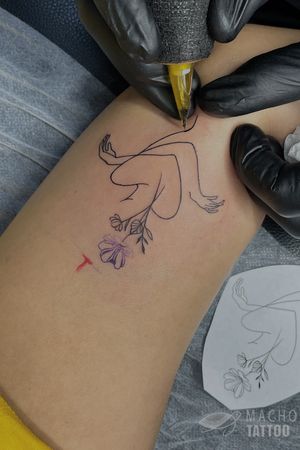 Minimalist Woman Silhouette Tattoos by Macho tattoos 