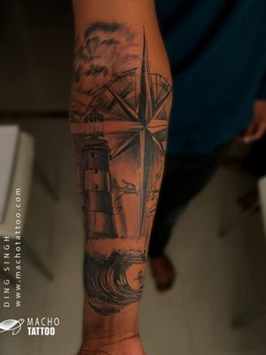 Traveller Tattoo Sleeve by Macho tattoos https://machotattoo.com/