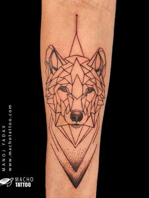 Geometric Wolf Tattoo by Macho tattoos https://machotattoo.com/