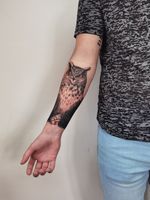 Horned owl tattoo 