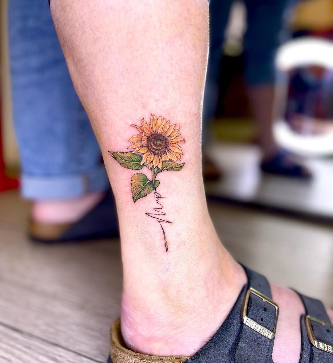 sunflowers tattoo  Tiny Tattoo inc