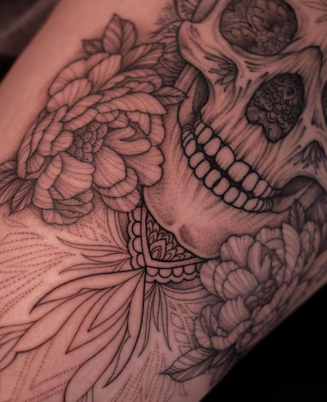 Flower Sugar Skull Tattoo