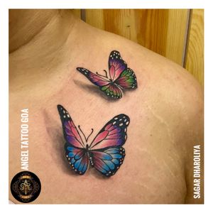 Tattoo uploaded by Angel Tattoo Studio Goa • 3D Butterfly Tattoo By Sagar  Dharoliya At Angel Tattoo Goa - Best Tattoo Artist in Goa - Best Tattoo  Studio In Goa • Tattoodo