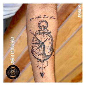 Compass With Anchor Tattoo By Ashwin At Angel Tattoo Goa