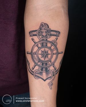Anchor Tattoo done by Prasad Sonawane at Circle Tattoo Studio
