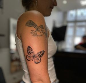 Nice butterfly tattoo, done here in cartagena.