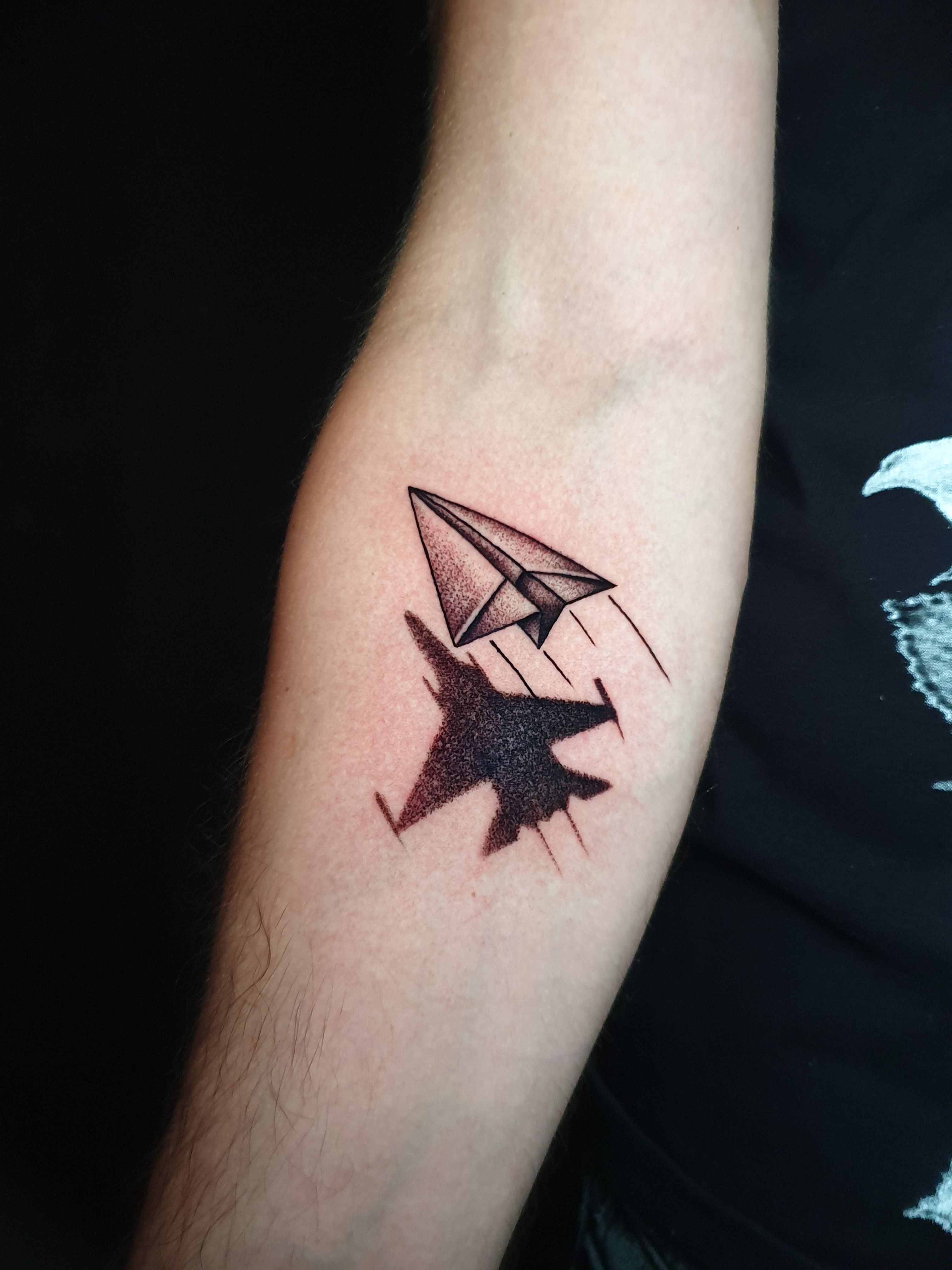 Matching paper plane tattoos - Tattoogrid.net | Plane tattoo, Paper plane  tattoo, Tattoos