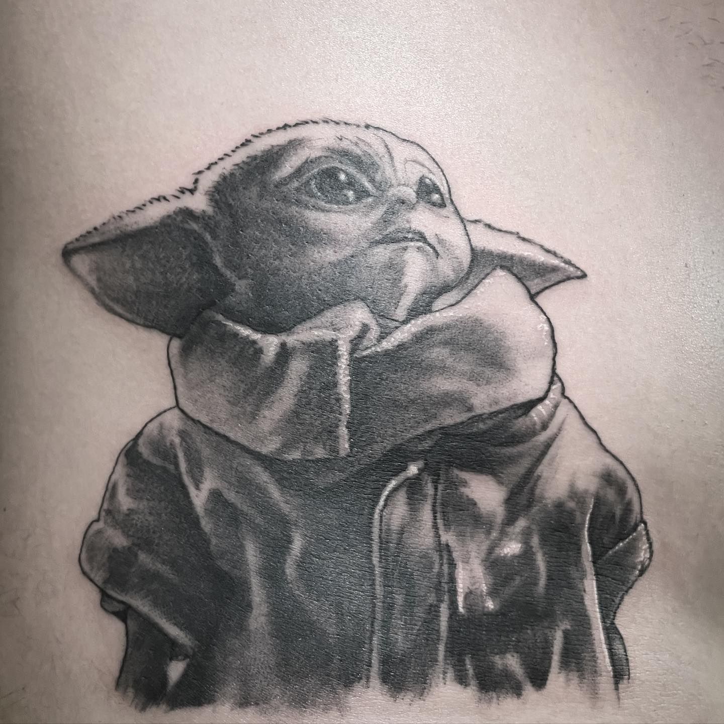 How to Draw a Traditional Tattoo Flash Art Design BABY YODA - The