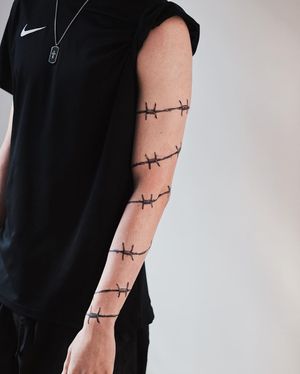 Get an edgy look with this blackwork illustrative design by Jamie B. Perfect for a sleeve placement.