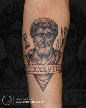 Marcus Aurelius Tattoo done by Maverick Fernz at Circle Tattoo Studio