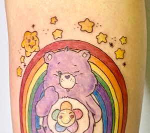 I Designed this Care Bear Tattoo. Wanted to use the rainbow 🌈 in this tattoo