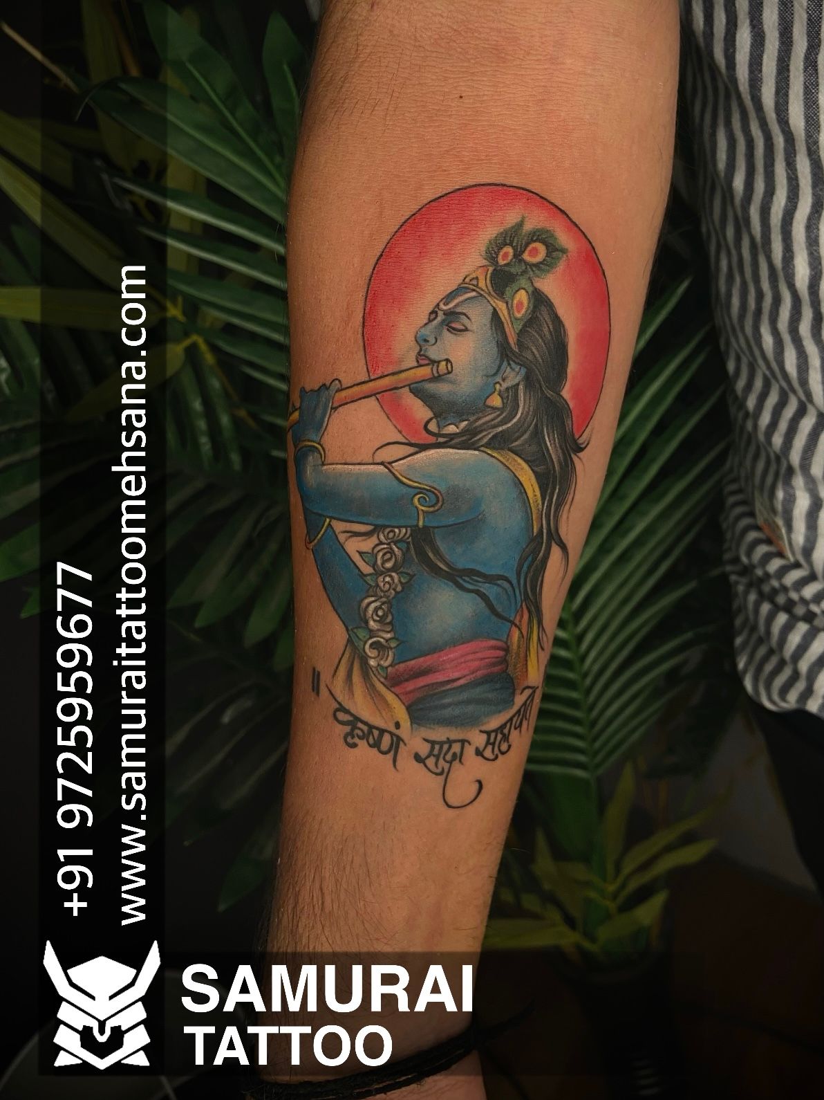 Beautiful Lord Krishna tattoo By Sachin at Sachin Tattooz . . . . #tattoo # tattoos #colortattoo #tattoosleeve #peacock #krishna #om #lord… | Instagram