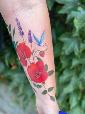 Poppies, lavender, fairies by Liz Alvarez